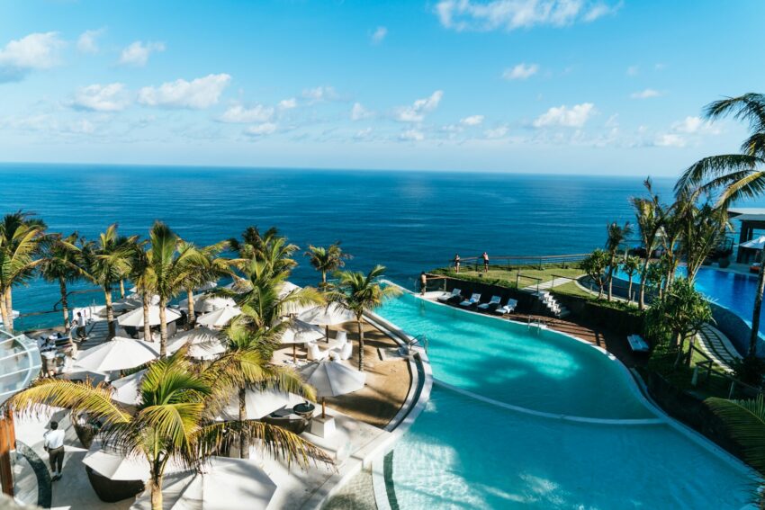 swimming pool near ocean